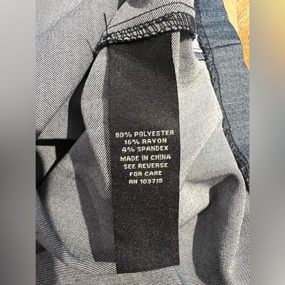 NWT Sharagano Stretch Navy Denim Style Midi Dress Size 8 - Picture 13 of 16